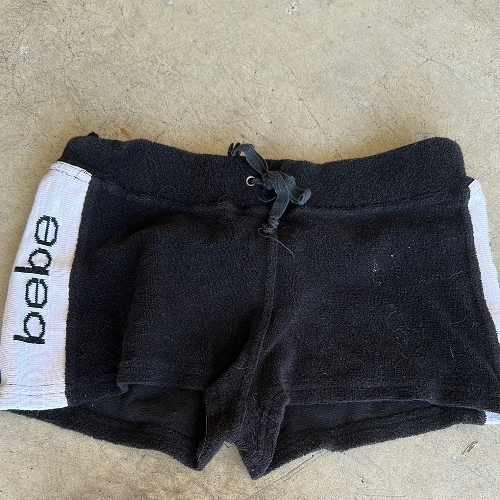 Bebe Black and White Knit Shorts